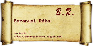 Baranyai Réka névjegykártya